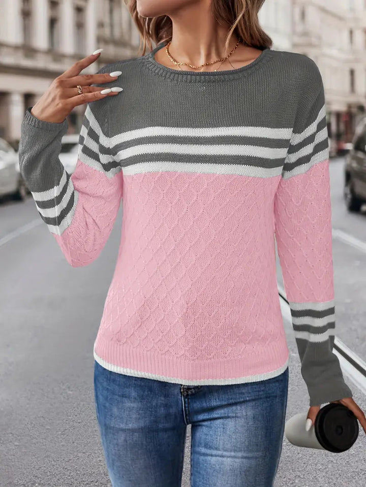 Levoire | Chemise à manches longues rayée col rond Rosa