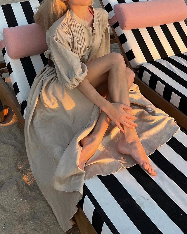 Levoire | Robe En Lin Plissée Élégante