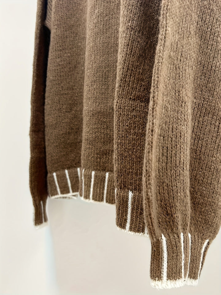 Levoire | Pull À Col Rond Avec Motif Contrastant