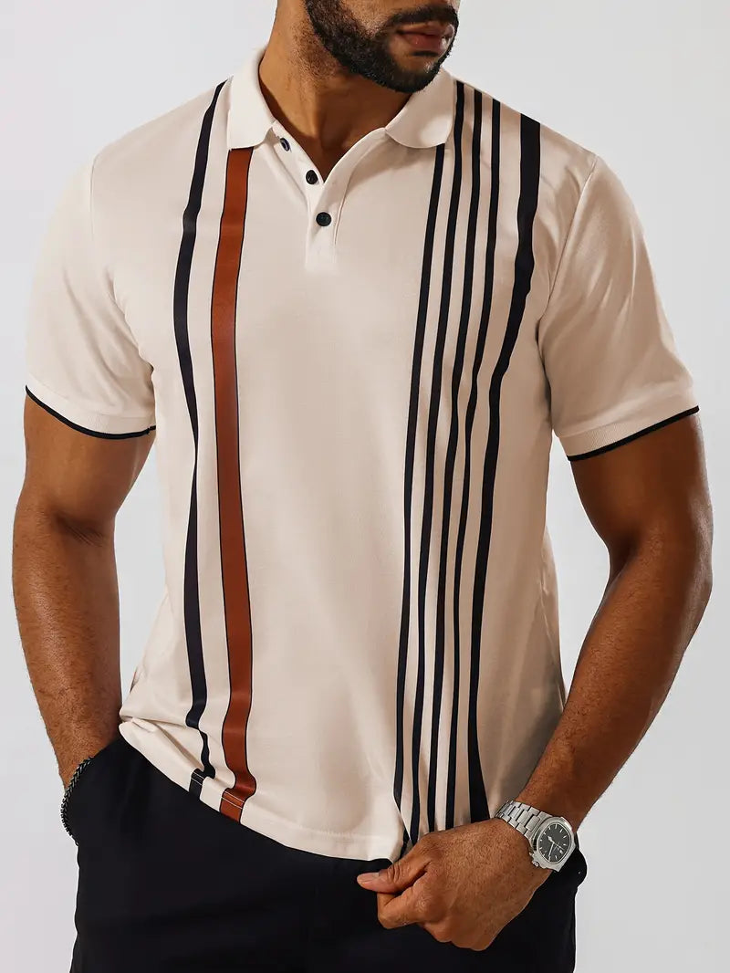 Levoire | T-Shirt Avec Motif De Rayures Rétro Verticales Abricot