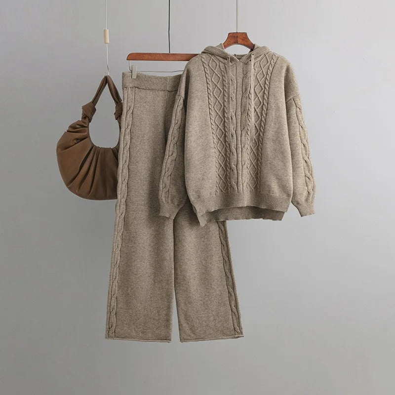 Levoire | Très grande, super confortable robe en tricot Khaki