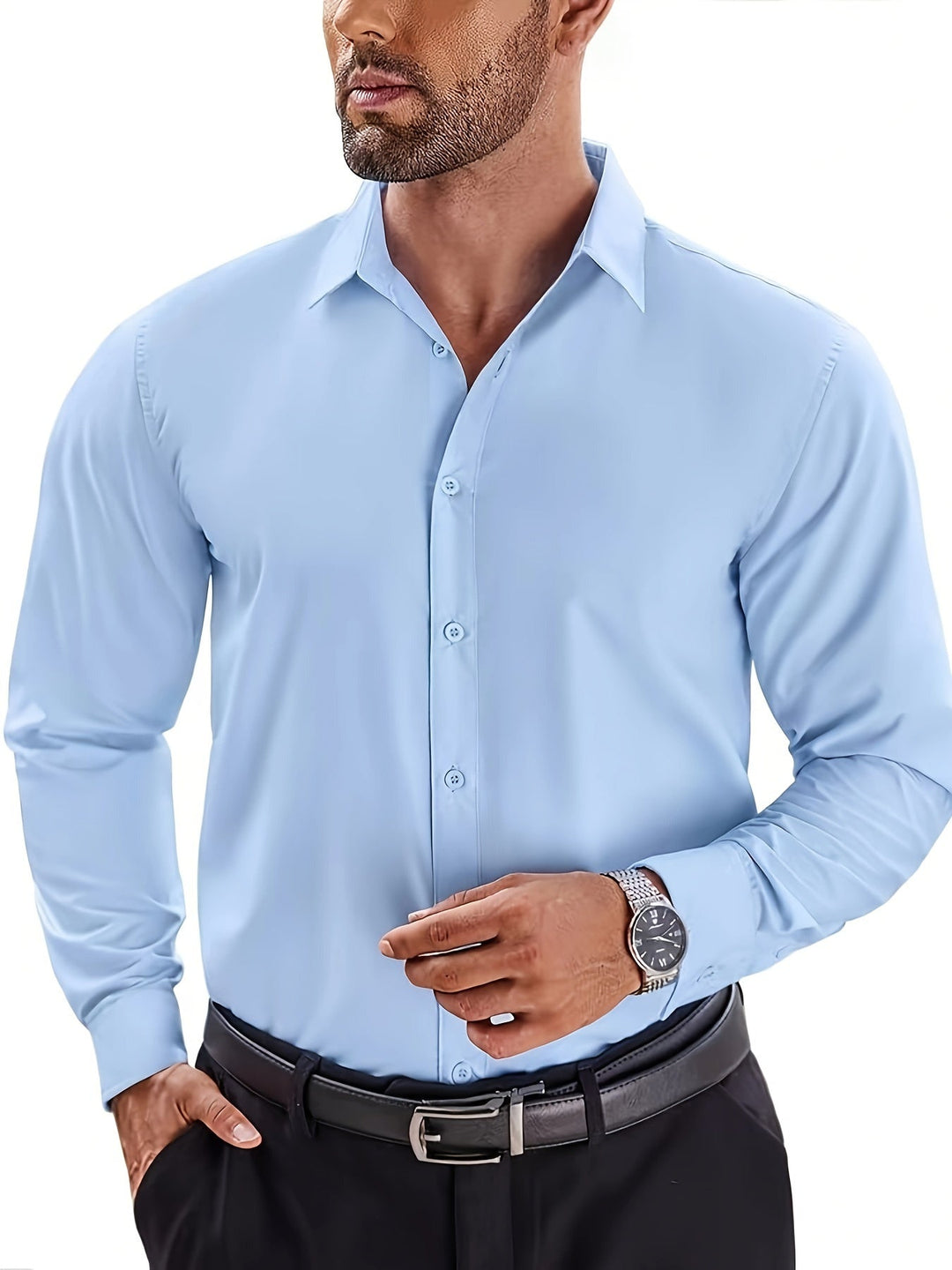Levoire | Chemise Officielle Pour Homme Unie Avec Revers