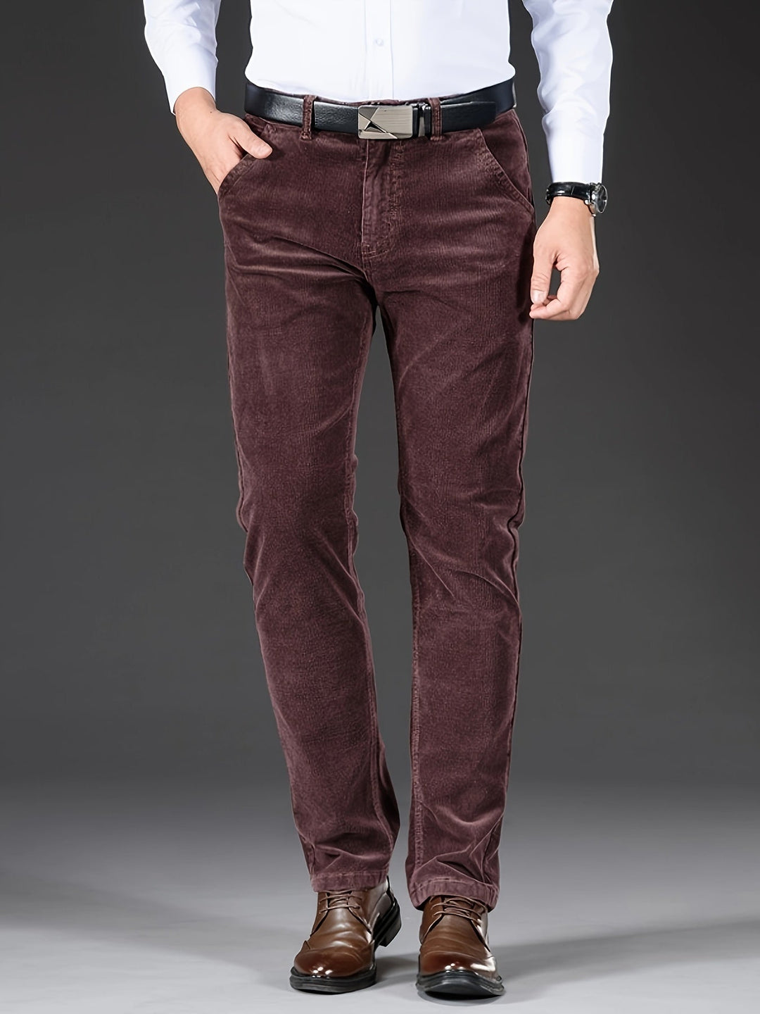 Levoire | Pantalons En Velours Côtelé Pour Hommes Avec Poches Bordeaux rouge