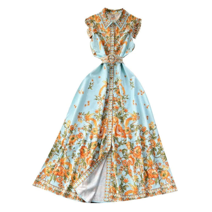Levoire | Robe femme en ch chiffon imprimé à manches courtes