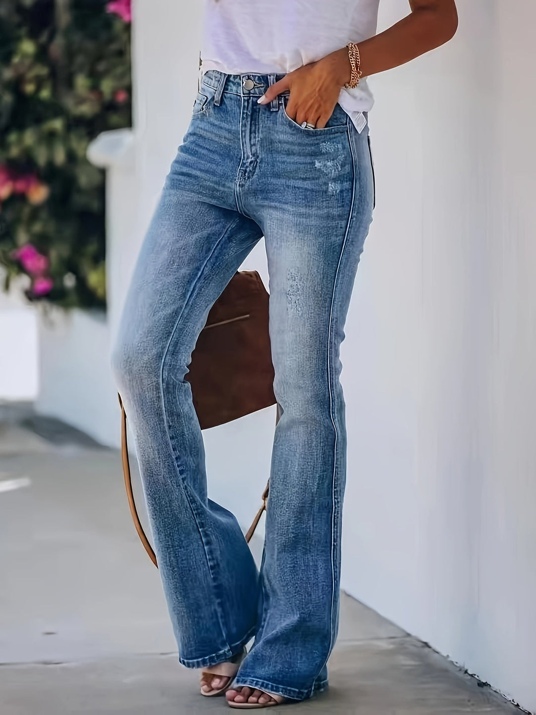 Levoire | Jean Bootcut Stretch Élevé Bleu acier clair