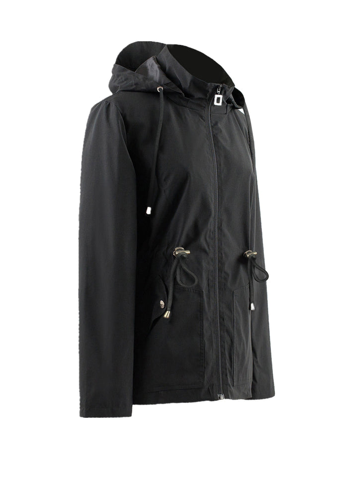 Levoire | Veste Imperméable À Taille Haute Pour Le Printemps / L'Automne Avec Capuche