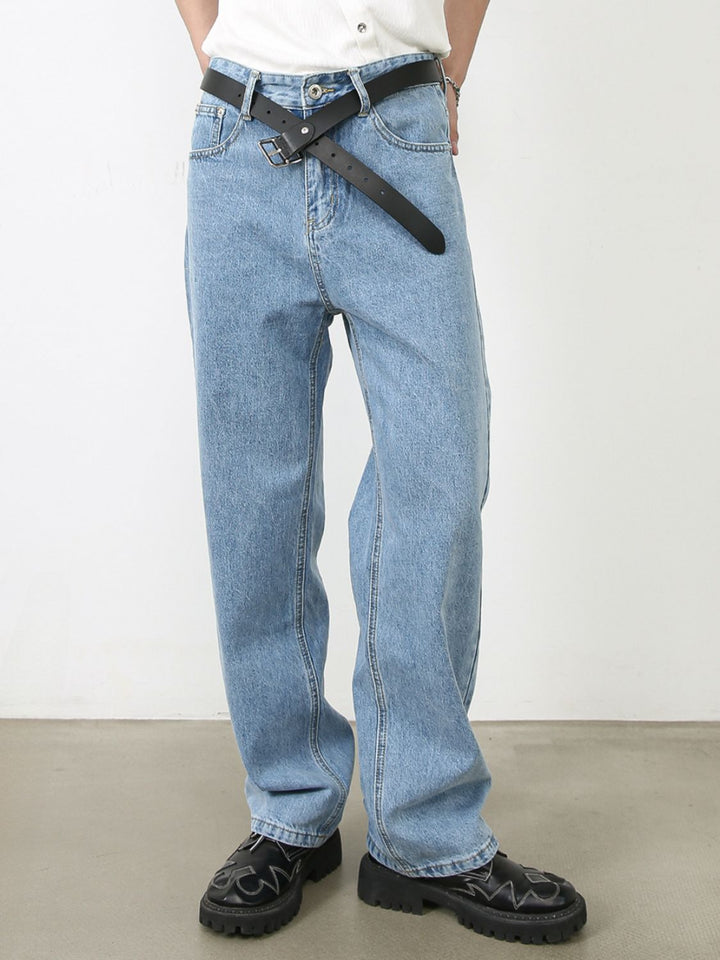 Levoire | Jeans En Denim Droit Pour Hommes Bleu clair