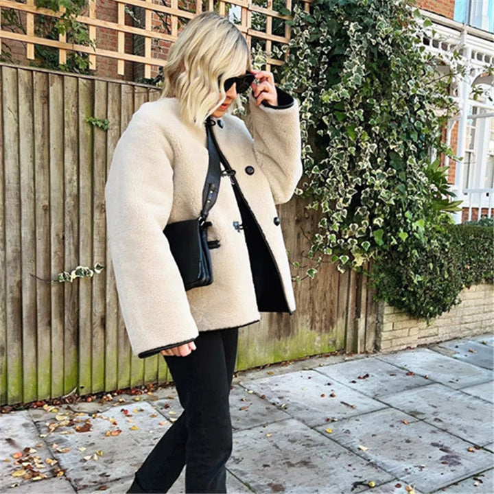 Levoire | Manteau En Laine D'Agneau Avec Liste De Boutonnage Simple