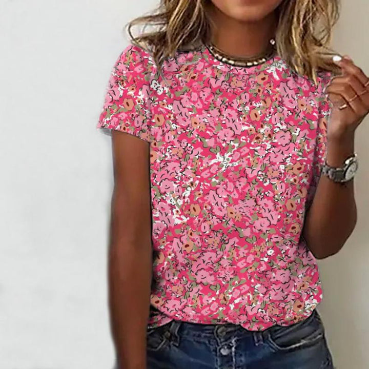 Levoire | T-Shirt Décontracté À Fleurs Rose hell