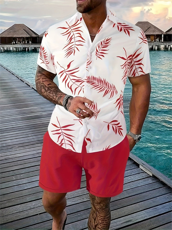 Levoire | Motifs Tropicaux Hommes Ensemble Rot