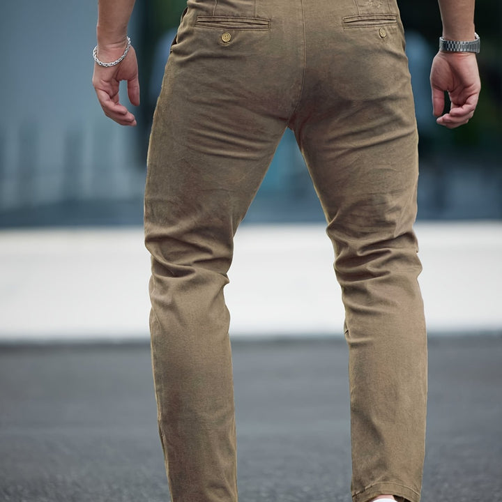 Levoire | Pantalon En Coton Slim Fit Pour Homme Avec Broderie Couleurs De Saison
