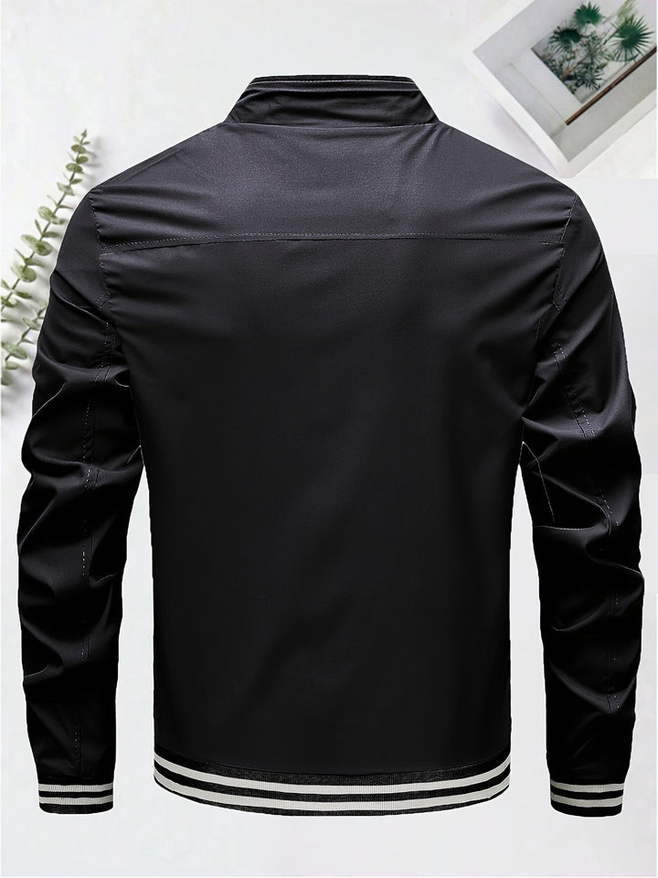 Levoire | Khaki Veste Tendance Pour Hommes Avec Fermeture Éclair Et Col Roulé