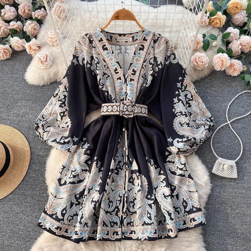 Levoire | Robe mi-longue soirée à manches courtes Noir