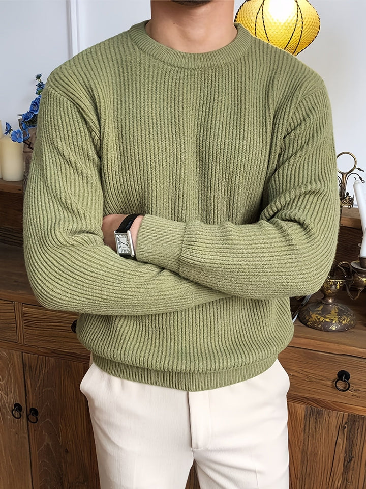Levoire | Sweat-Shirt Design À Col Rond En Tricot Câble Élégant Pour Hommes