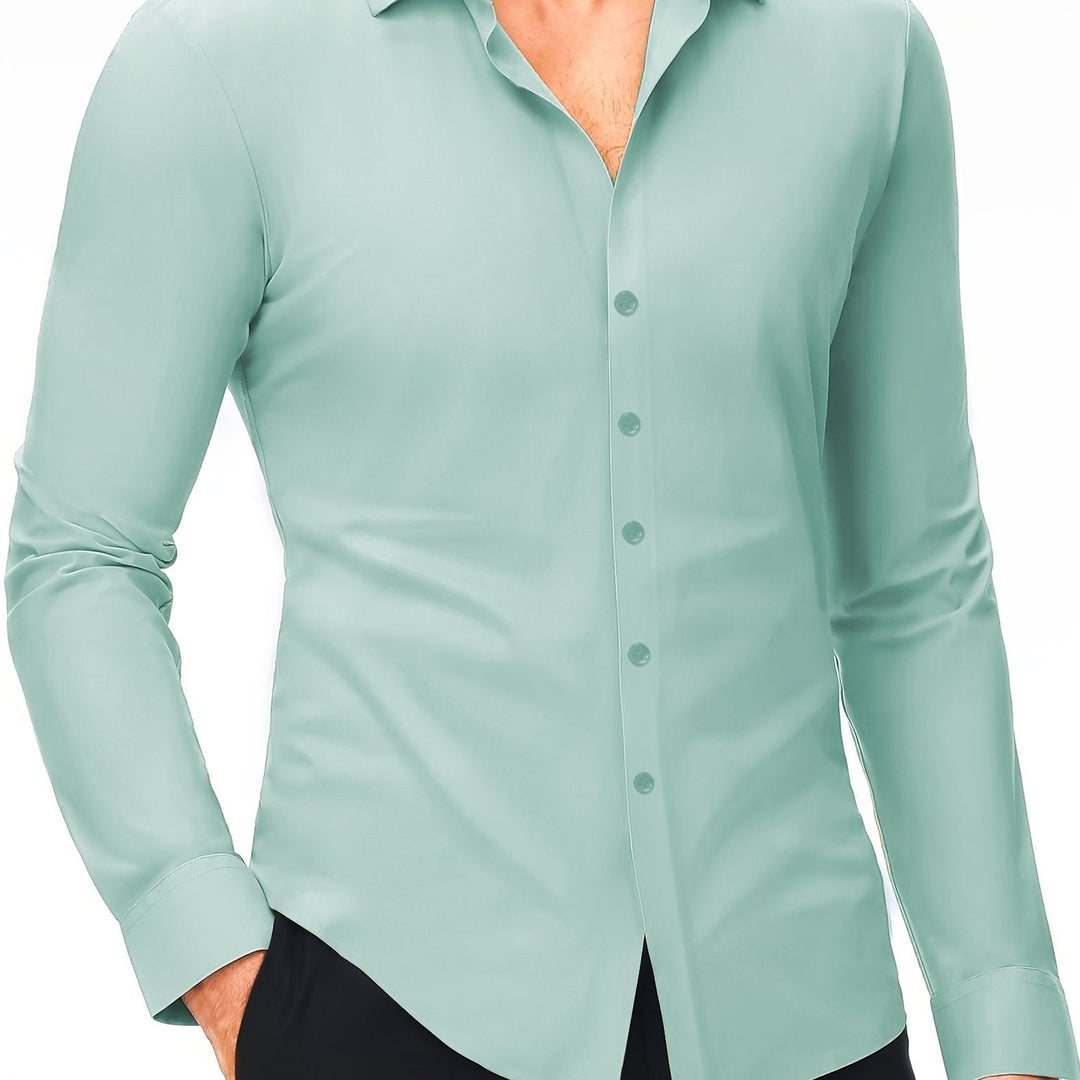 Levoire | Slim Fit Chemise En Coton Stretch Gris Vert