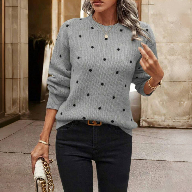 Levoire | En Tricot À Pois Décontracté Gris