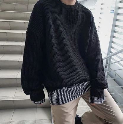 Levoire | Pull En Laine Doux Pour Hommes Noir