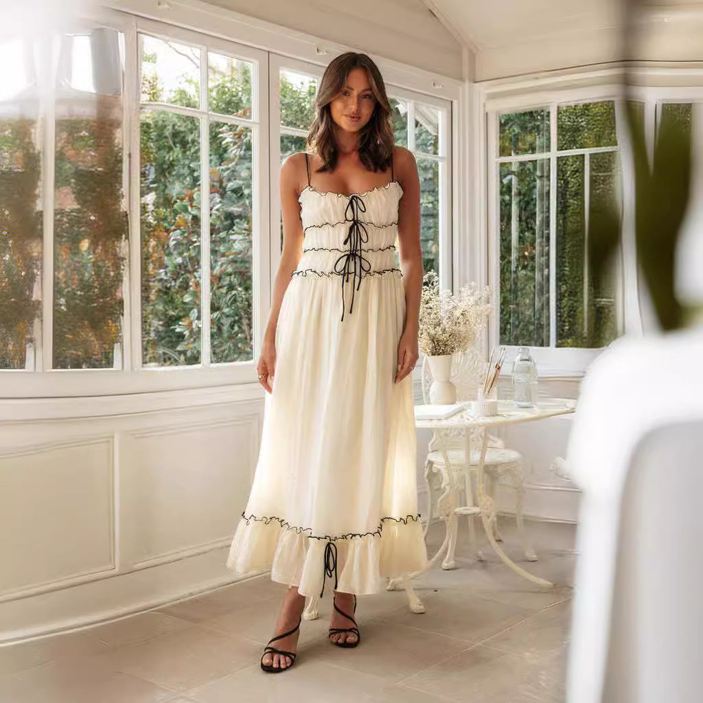 Levoire | Robe longue d'été à bretelles spaghetti Blanc