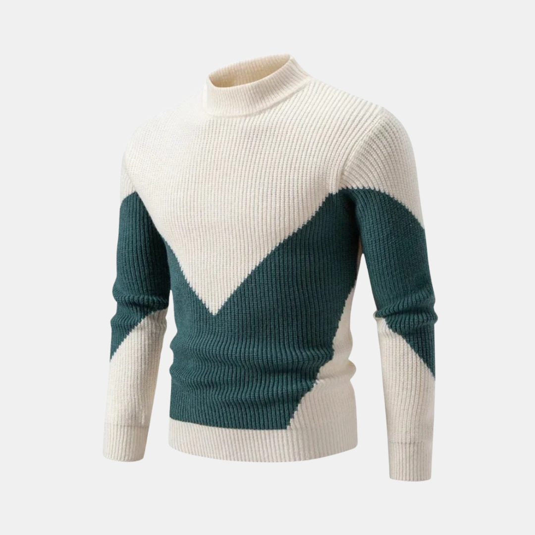 Levoire | Pull en Maille Haut de Gamme Style Moderne pour Hommes Losange vert