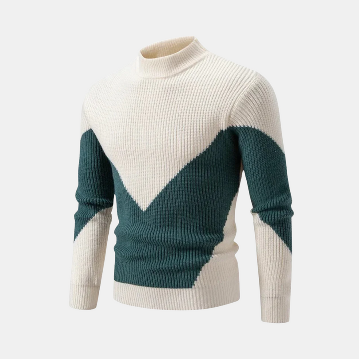 Levoire | Pull en Maille Haut de Gamme Style Moderne pour Hommes Losange vert