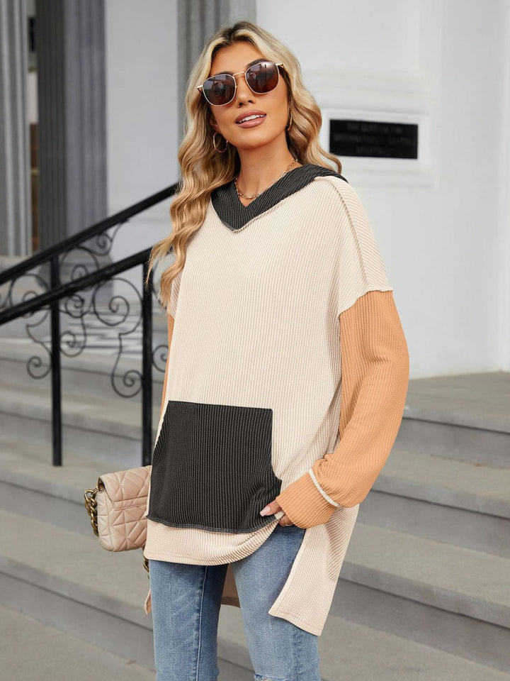 Levoire | Double Take Contrast Hoodie T-shirt à manches longues