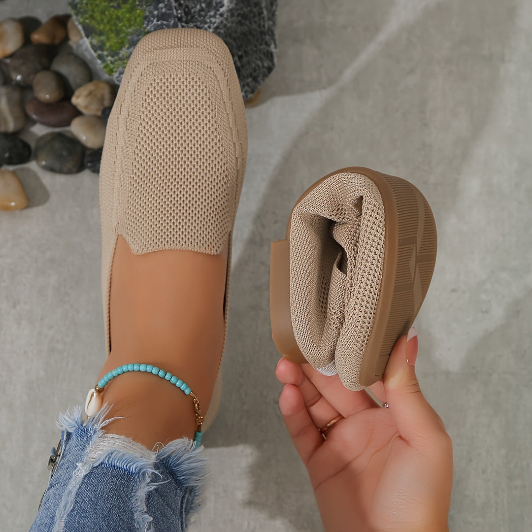 Levoire | Chaussures Plates Tricotées Pour Femmes Abricot