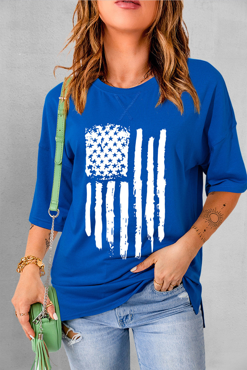 Levoire | US-Ticket Col rond Manches courtes T-shirt Bleu royal