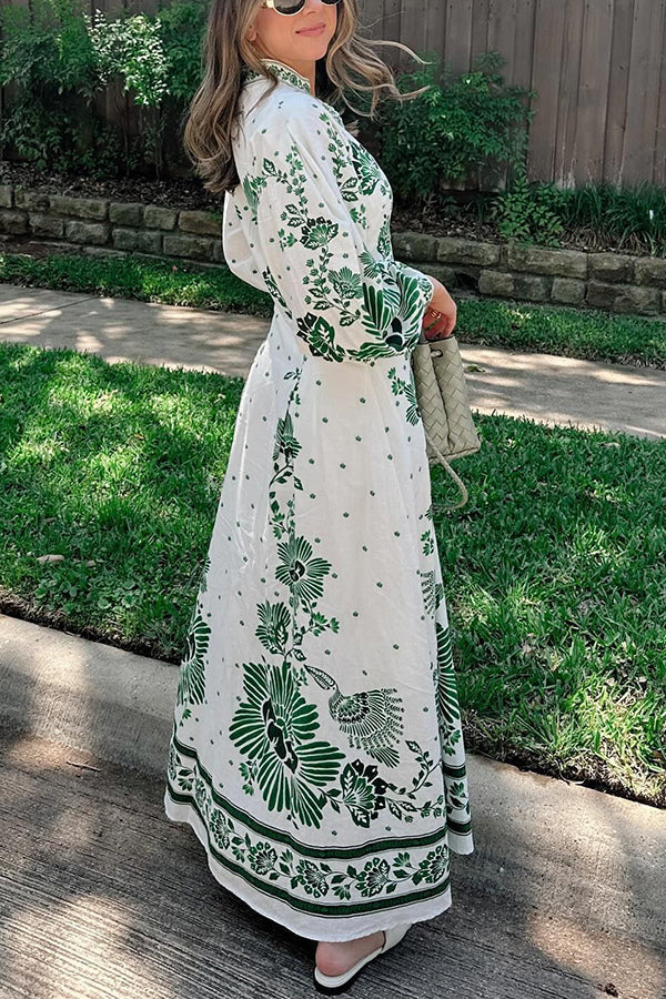 Levoire | Robe maxi à manches longues imprimée