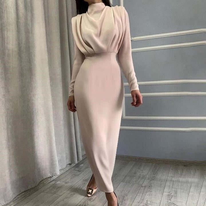 Levoire | Élégant Robe Midi Drapée Abricot