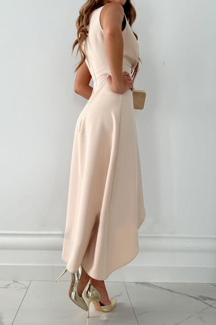 Levoire | Chic Abricot V-Encolure Robe Portefeuille Avec Fente