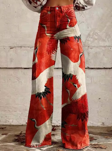 Levoire | Pantalon Taille Haute Stylé Avec Des Motifs Uniques