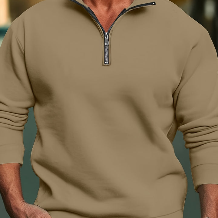 Levoire | Pull-Over En Laine Pour Hommes Légèrement Extensible Avec Col Droit Chameau