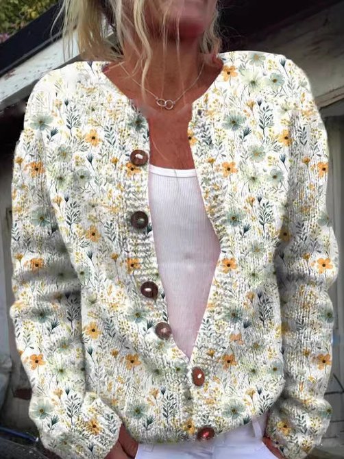 Levoire | Cardigan À Motif Floral FLEURS JAUNES