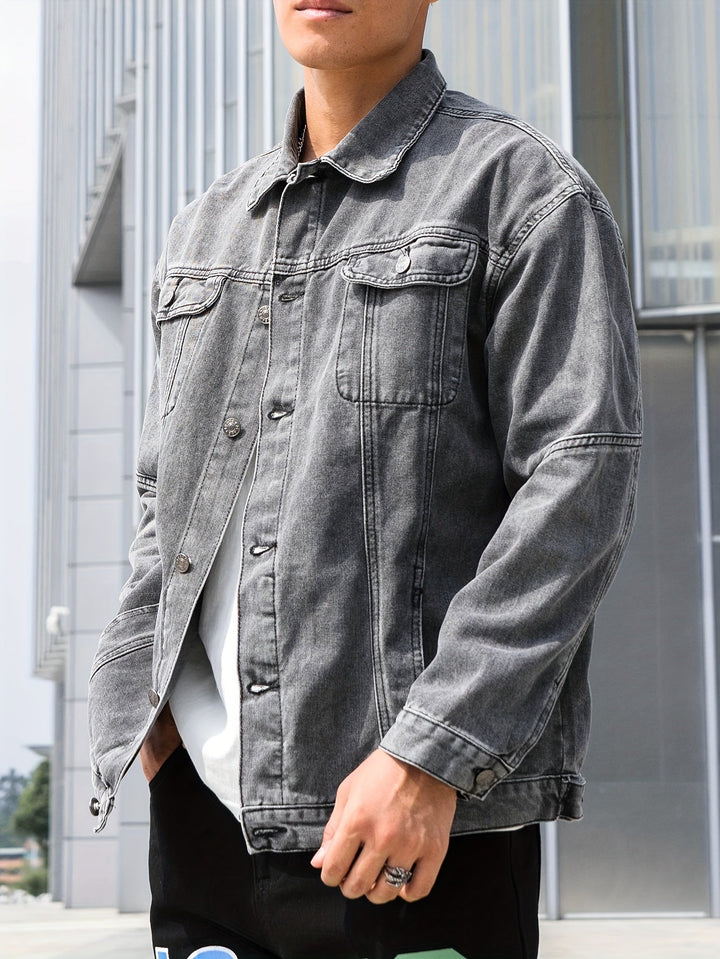 Levoire | Rennon Public Cut Jean Jacket Avec Revers Et Boutons