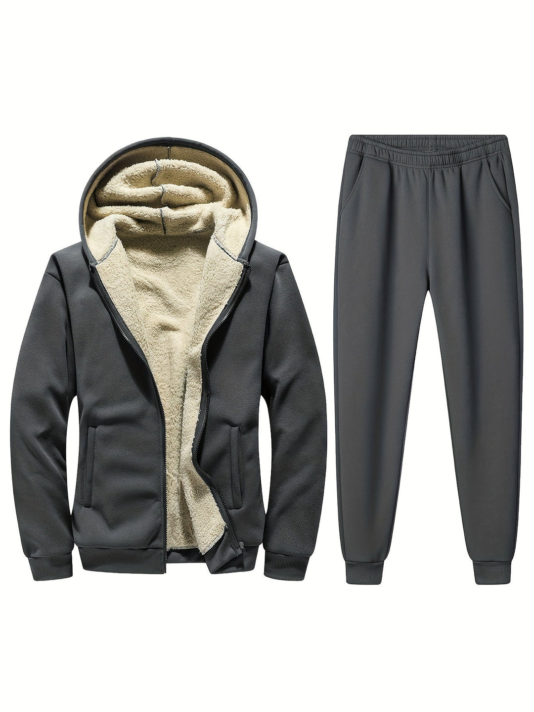 Levoire | Sweat À Capuche À Manches Longues Veste Entraînement Survêtement Pantalons D'Entraînement Gris