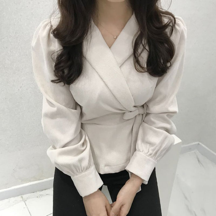 Levoire | Chemise À Manches Bouffantes Et Lien Sur Le Côté Pour Femmes Abricot