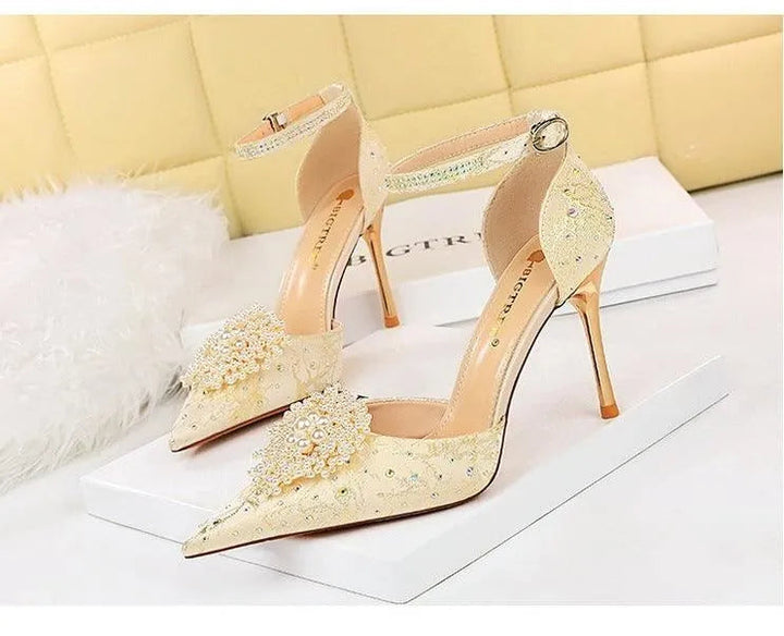 Levoire | Helmi et sandales peep-toe en diamant avec talons
