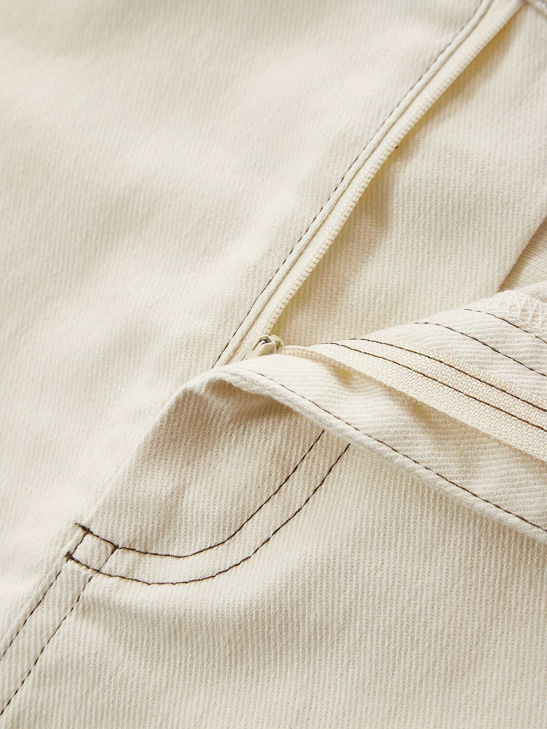 Levoire | Couleur Unie Blanc Fente Arrière Détente Maxi Jean Jupe