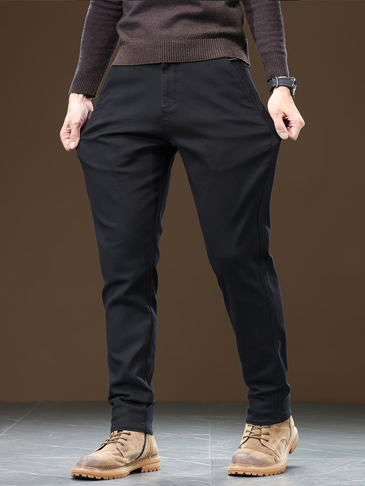 Levoire | Coton Pantalons Chino Pour Hommes, Coupe Régulière, Tissu Élastique