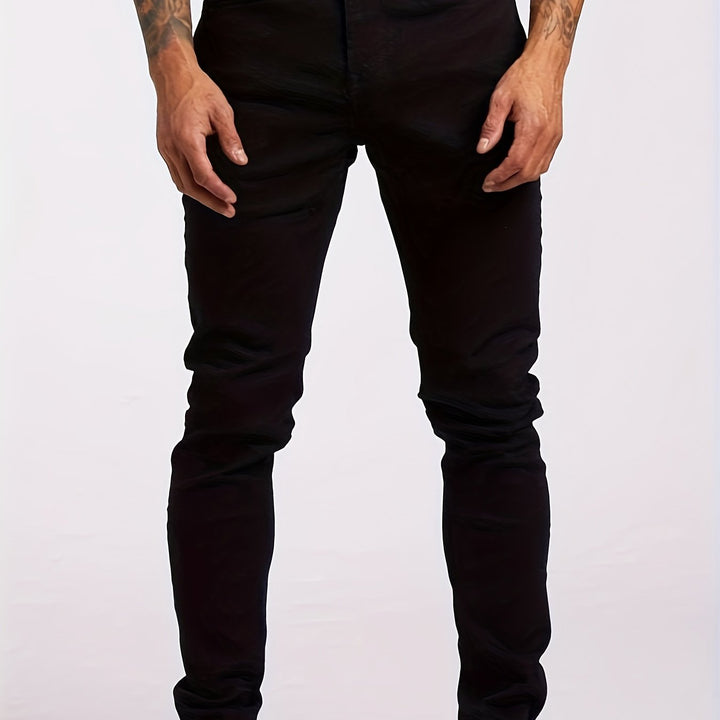 Levoire | Pantalons En Denim Stretch Rennon Slim Fit Pour Hommes Noir