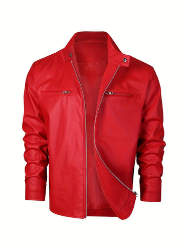 Levoire | Veste En Cuir Pu Stylée Pour Hommes Avec Blocs De Couleur