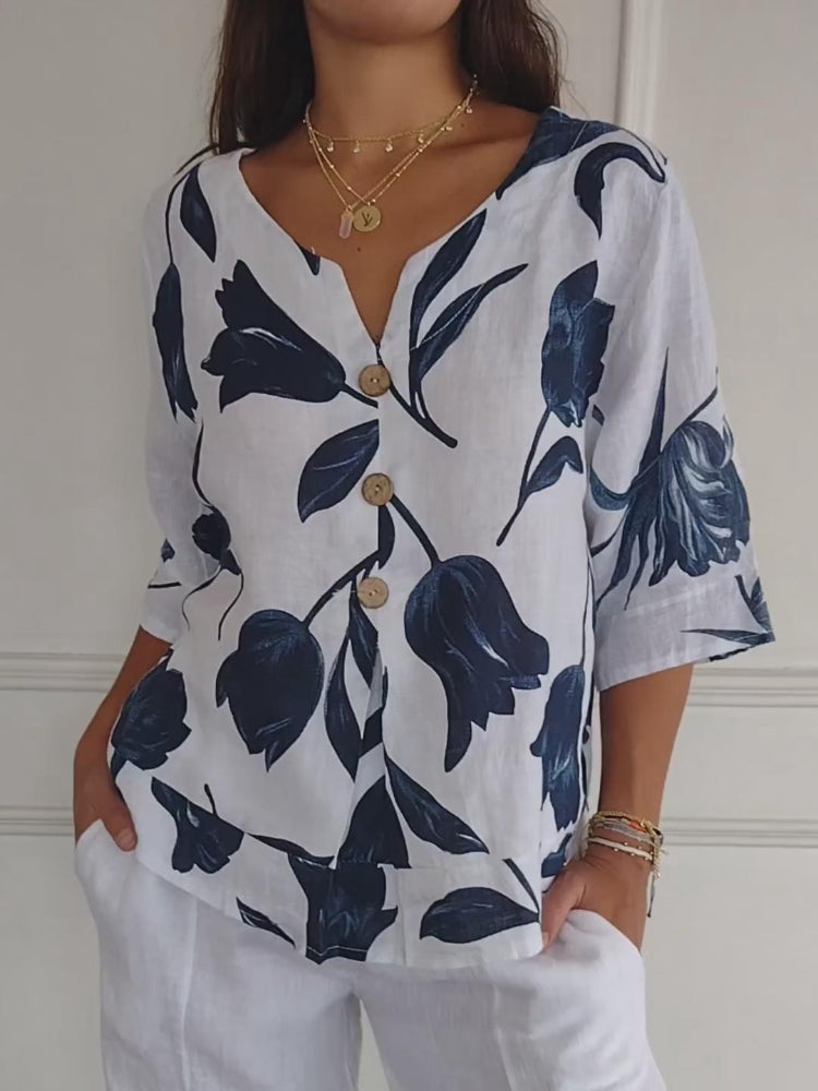 Levoire | Chemise Col En V Blanc