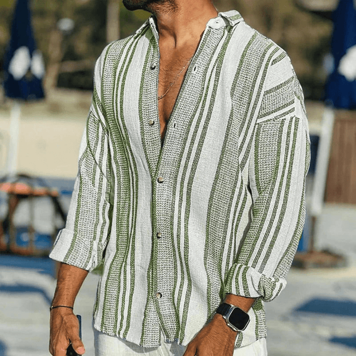 Levoire | Chemise Coast Breeze pour hommes Blouse d'été /printemps décontractée Vert