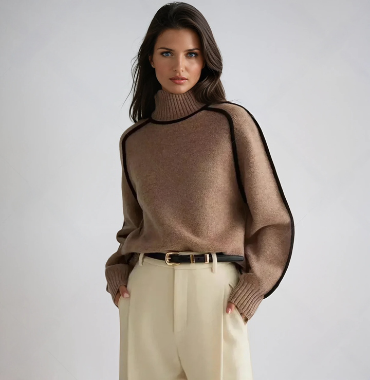 Levoire | Pull Fin Avec Texture Élégante Braun