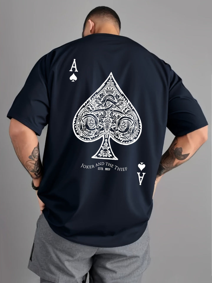 Levoire | Weinlese Ace Of Spades Impression T-Shirt D'Été Merimustav