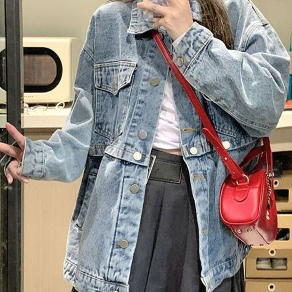 Levoire | Veste en denim à manches longues détachable avec poches