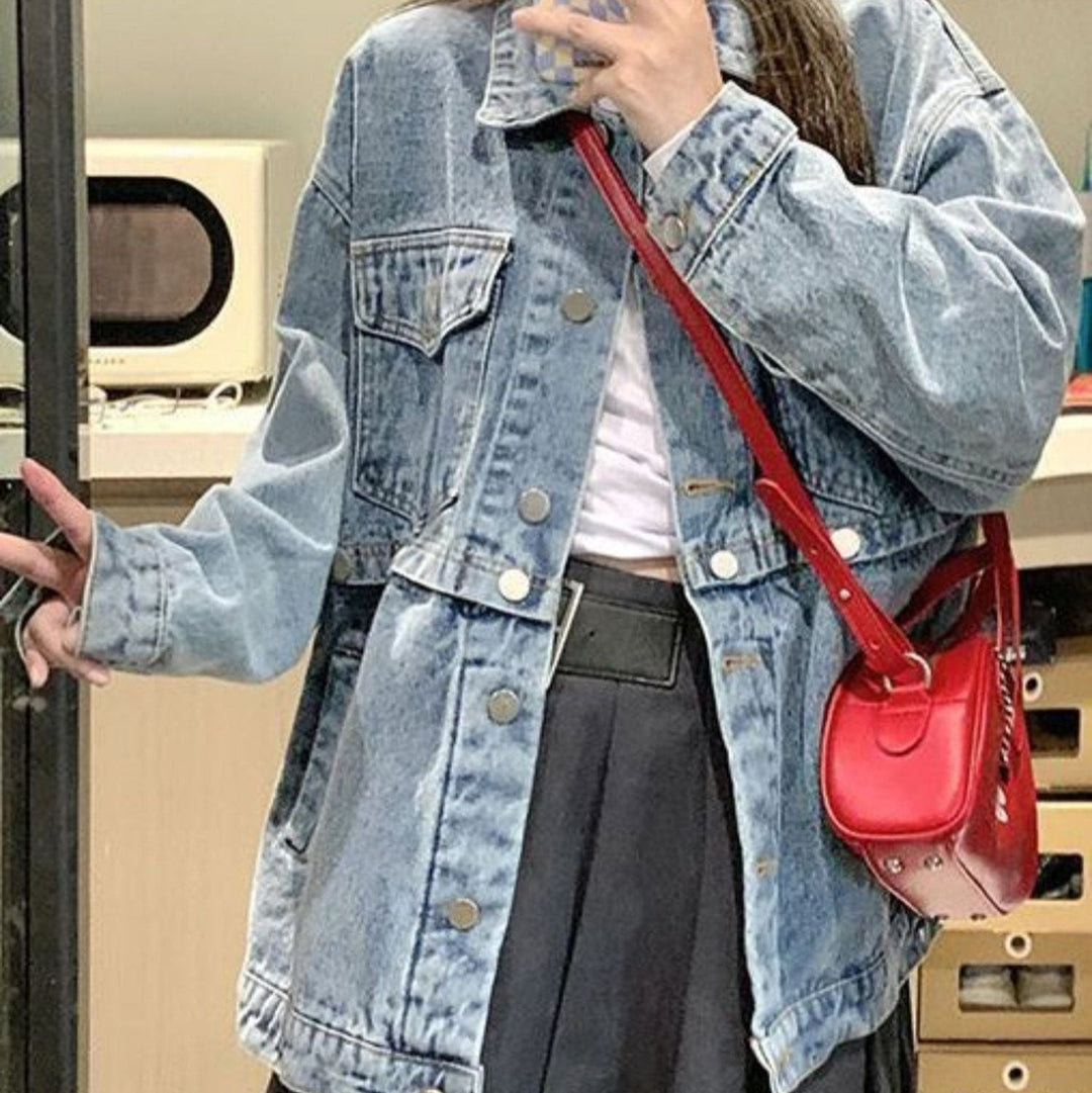 Levoire | Veste en denim à manches longues détachable avec poches