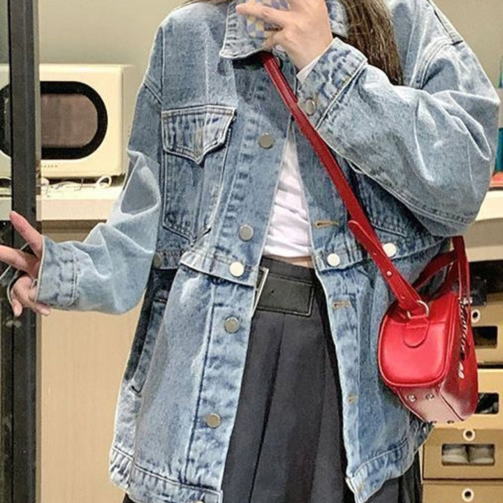 Levoire | Veste en denim à manches longues détachable avec poches