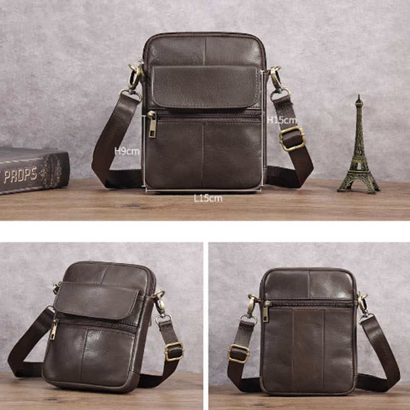 Levoire | Petit Sac À Bandoulière En Cuir Véritable Pour Hommes