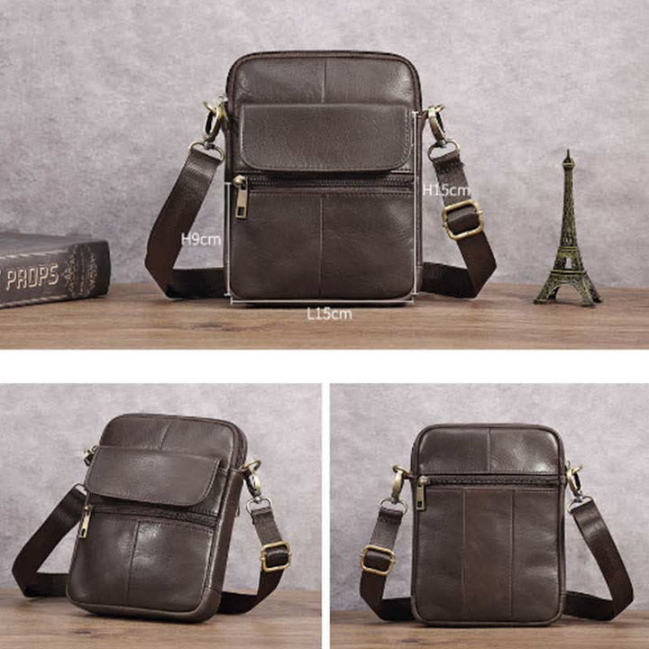 Levoire | Petit Sac À Bandoulière En Cuir Véritable Pour Hommes